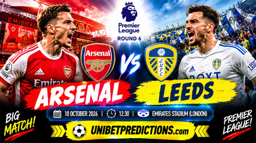 Arsenal vs Leeds Prediction, October 10, 2026