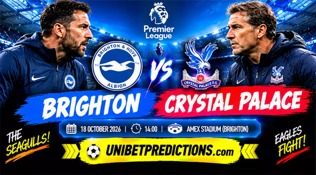 Brighton vs Crystal Palace Prediction, October 18, 2026