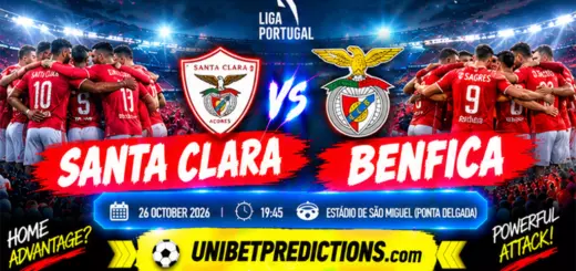 Santa Clara vs Benfica Prediction, October 26, 2026